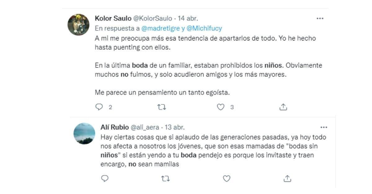 usuarios reaccionan a la regla de no llevar niños a la boda