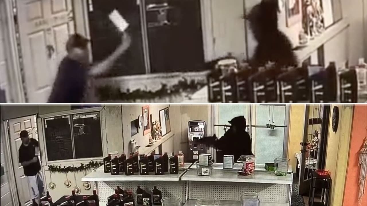 Video capta momento en que hombre persigue a ladrón con un cuchillo de carnicero