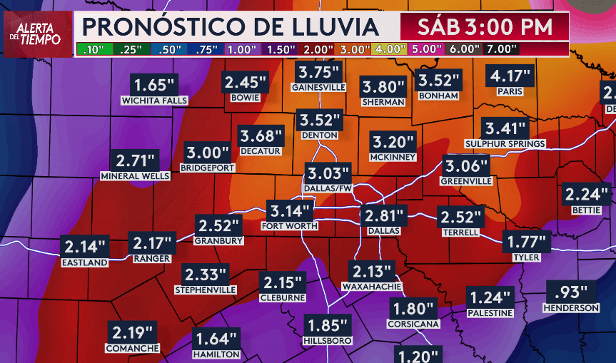 Nuevamente, 
<b>algunas tormentas podrían ser severas el miércoles por la noche y el jueves por la mañana</b>. 
<br>
<br>Se esperan 
<b>más posibilidades de tormentas desde el viernes hasta el sábado</b>, aunque el momento exacto está por determinarse.
<br>
<br>Varias rondas de tormentas también aumentarán el riesgo de inundaciones hacia el final de la semana.