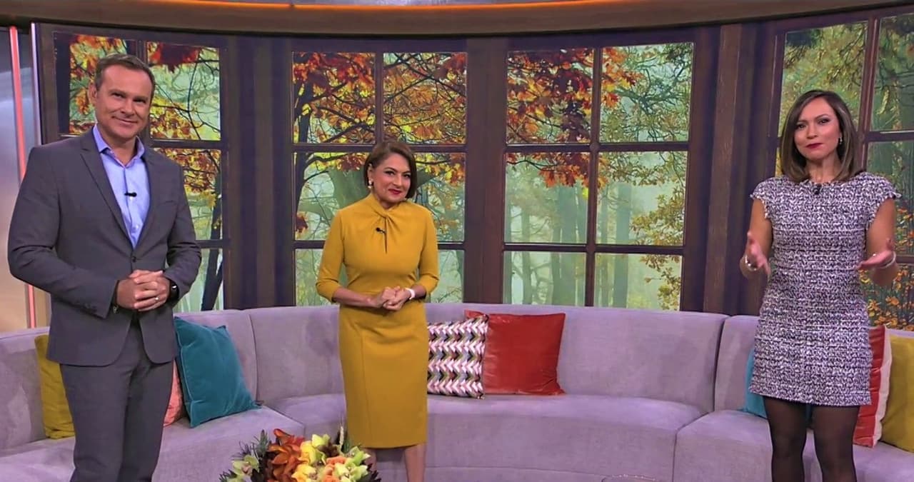 Alan Tacher, María Antonieta Collins y Satcha Pretto también han disfrutado en Despierta América del otoño y esta semana lucieron combinados con el set.