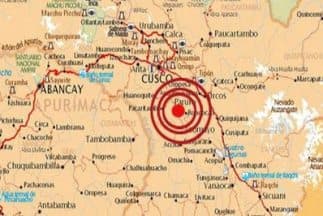 Imagen difundida por el Ministerio de Salud en su cuenta de Twitter sobre el lugar del sismo en Perú.