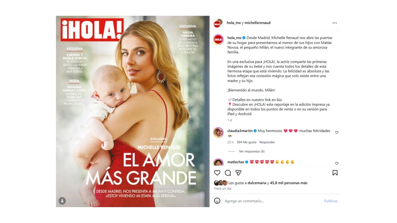 Así mostró Michelle Renaud la carita de su bebé Milán.