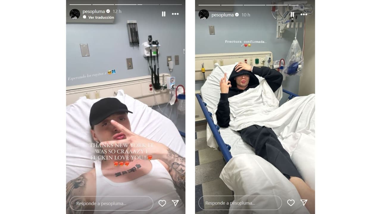 Peso Pluma acudió al hospital, donde le revelaron que sufrió una fractura.