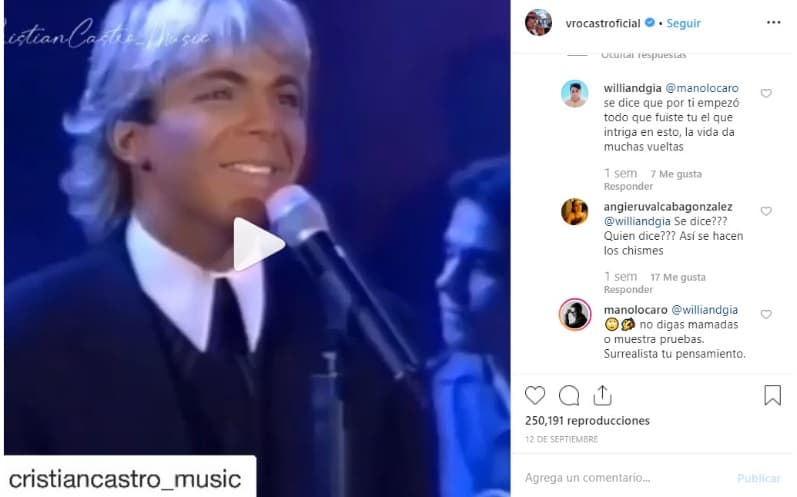 En medio de todo esto, el 12 de septiembre, Castro, de 66 años, anunció 
<b><a href="https://www.univision.com/shows/primer-impacto/la-actriz-veronica-castro-anuncia-su-retiro-de-la-actuacion-video" target="_blank">su retiro </a></b>a través de redes sociales: "Yo no puedo con la agresión y el escarnio, y 
<b>digo adiós a lo que tanto amé</b>, mi profesión por 53 años. Entregué mi vida con todo mi amor. Gracias por todo, pero estoy agotada de tanto mal", escribió junto a un video de su hijo Cristian Castro con la canción 'Alguna Vez'.