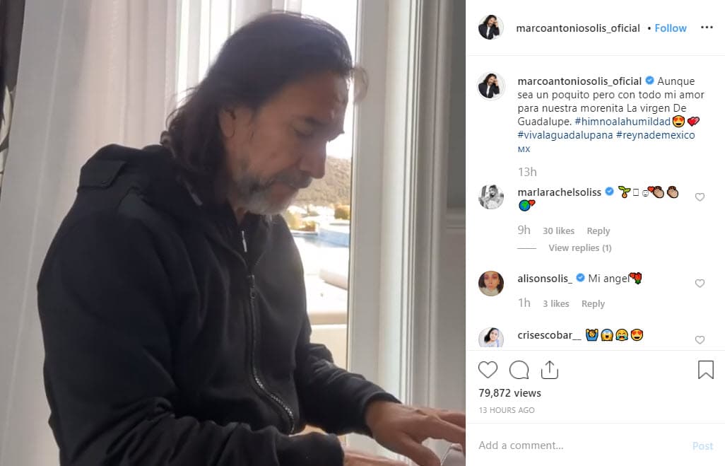 <b><a href="https://www.univision.com/entretenimiento/marco-antonio-solis-y-cristian-solis-celebran-25-anos-de-matrimonio-fotos">Marco Antonio Solís 'El Buki'</a></b> es un ferviente seguidor de la virgen, por lo que le dedicó una canción que tocó con el piano, momento que publicó en Instagram.