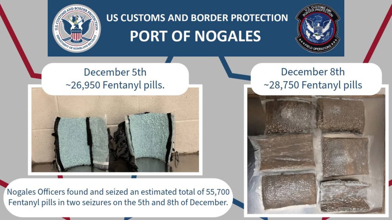 Garitas de Nogales arrancaron diciembre con decomisos de fentanilo y metanfetamina