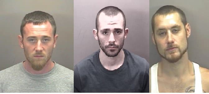 De izquierda a derecha, William Cox, Mitchell Covington, Caleb Dunman