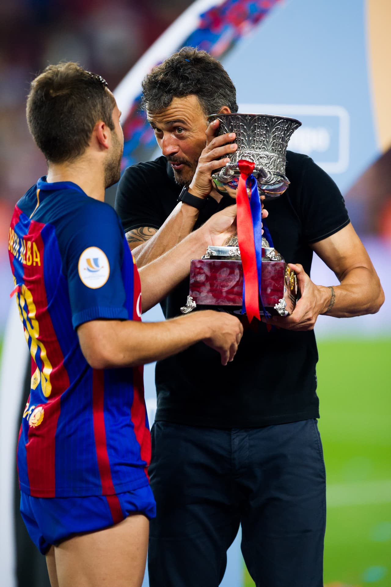 Se jugó en el Ramón Sánchez Pizjuan y el Barça le ganó al Sevilla por 2-0, mismo marcador que en la Copa del Rey, con anotaciones de Luis Suárez y Munir El Haddadi.