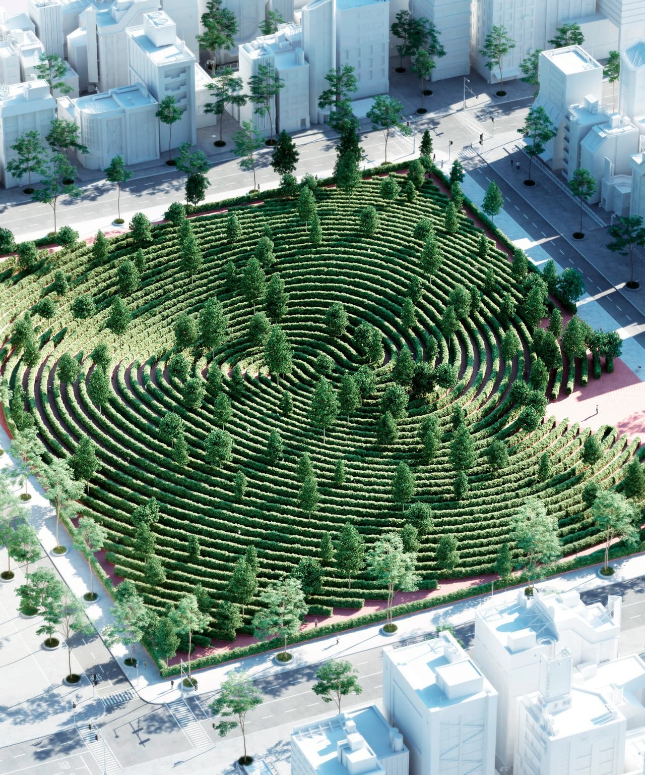 “Las puertas de entrada y de salida de cada uno de las rutas del parque indicarán si el camino está ocupado y sus carriles estarán separados entre sí por una barrera de arbustos de 90 centímetros de ancho”, explicó la arquitecta Fei Precht a la agencia EFE.