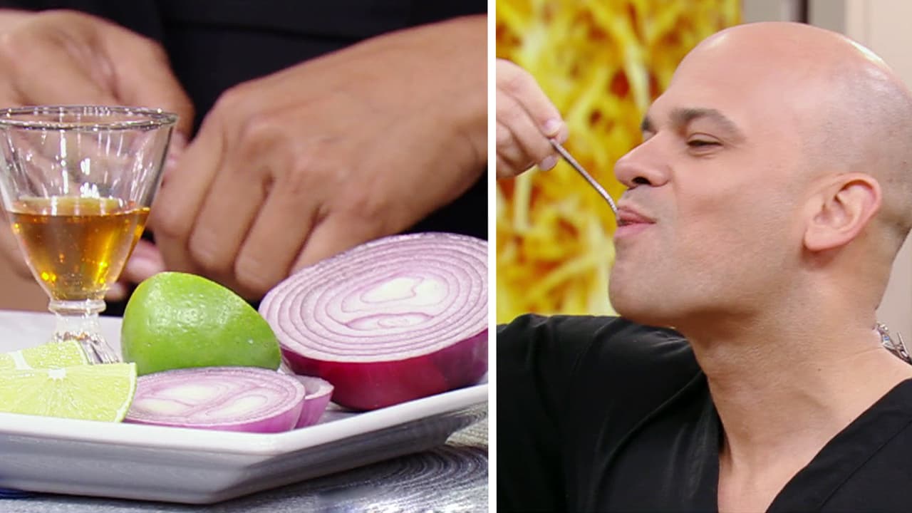 La cara que el Dr. Juan Rivera pone al probar este remedio casero para contrarrestar la tos esta de foto,pero 
<b><a href="http://www.univision.com/shows/despierta-america/santo-remedio-cebolla-con-limon-y-miel-para-quitar-la-tos-funciona-o-no-video" target="_blank">¿funciona o no?</a></b>