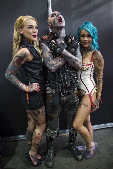 Zombie Boy no se pudo perder el Great British Tattoo Show, en Londres.