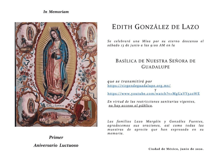 La mañana de este viernes 12 de junio, Lorenzo Lazo, esposo de la actriz, compartió la invitación a través de Instagram.