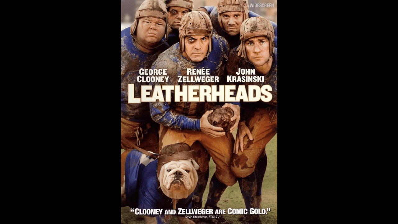 'Leatherheads' (2008) | Historia que se desarrolla en 1925, cuando un deporte floreciente inspirado en el rugby comenzó a tomar el país por asalto. George Clooney, John Krasinski y Renée Zellweger protagonizan esta comedia romántica de época ambientada en el auge del deporte.
