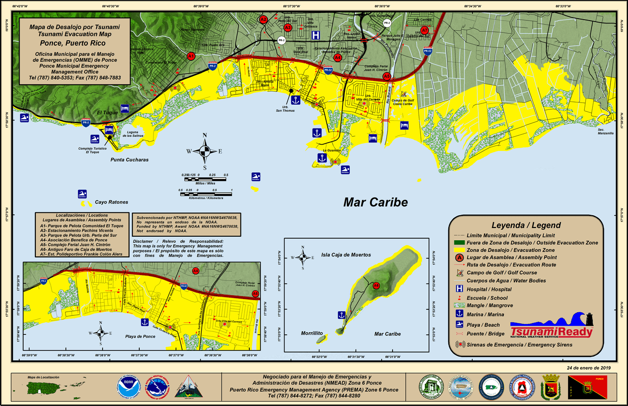 Mapa de desalojo de Ponce