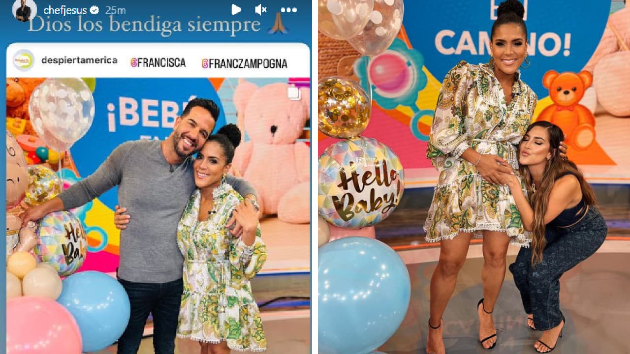 Yisus y Jessica felicitan a Francisca por su segundo embarazo.