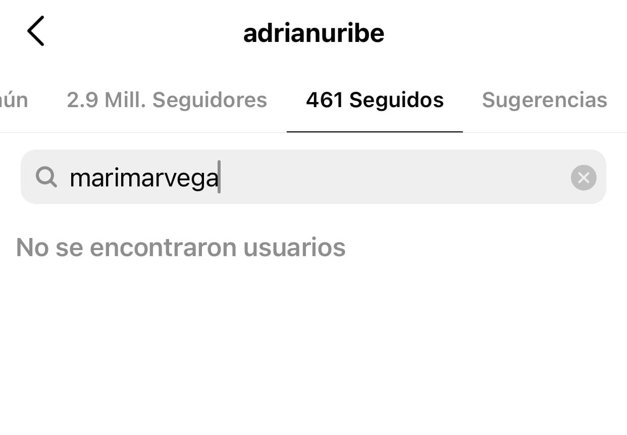 Sin embargo, aunque así se ha expresado de buena forma de la actriz, él no la sigue en Instagram. Marimar Vega sí.