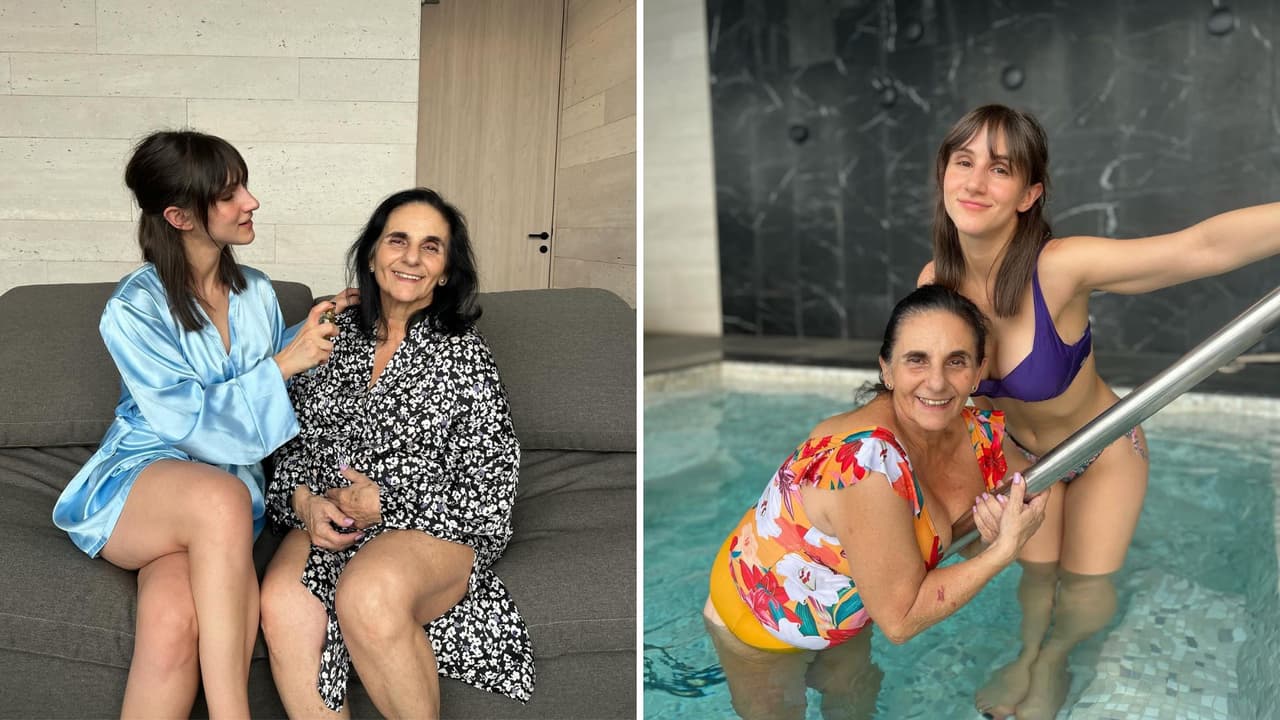 Nashla Aguilar con su mamá.