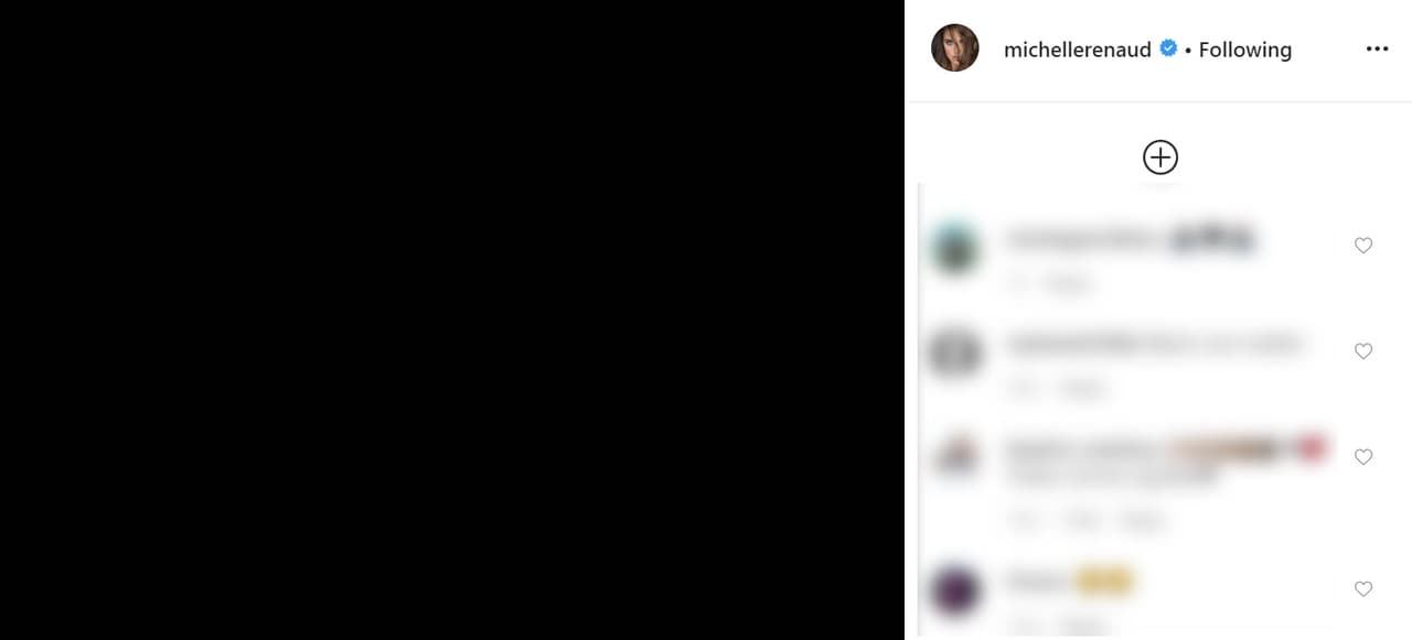 <b><a href="https://www.instagram.com/p/CA7sxlnjO9n/" target="_blank">Michelle Renaud </a></b>solo publicó la imagen en negro sin escribir nada más.