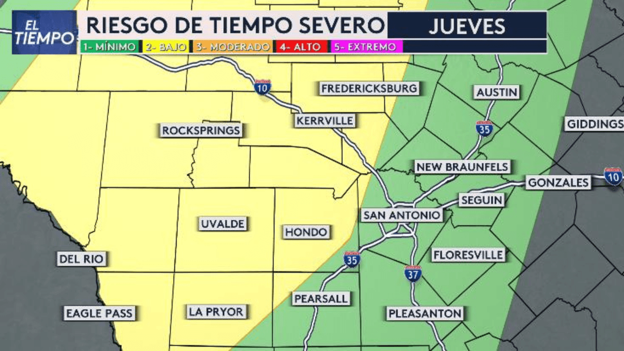 Este es el tiempo severo previsto para la región del centro de Texas.