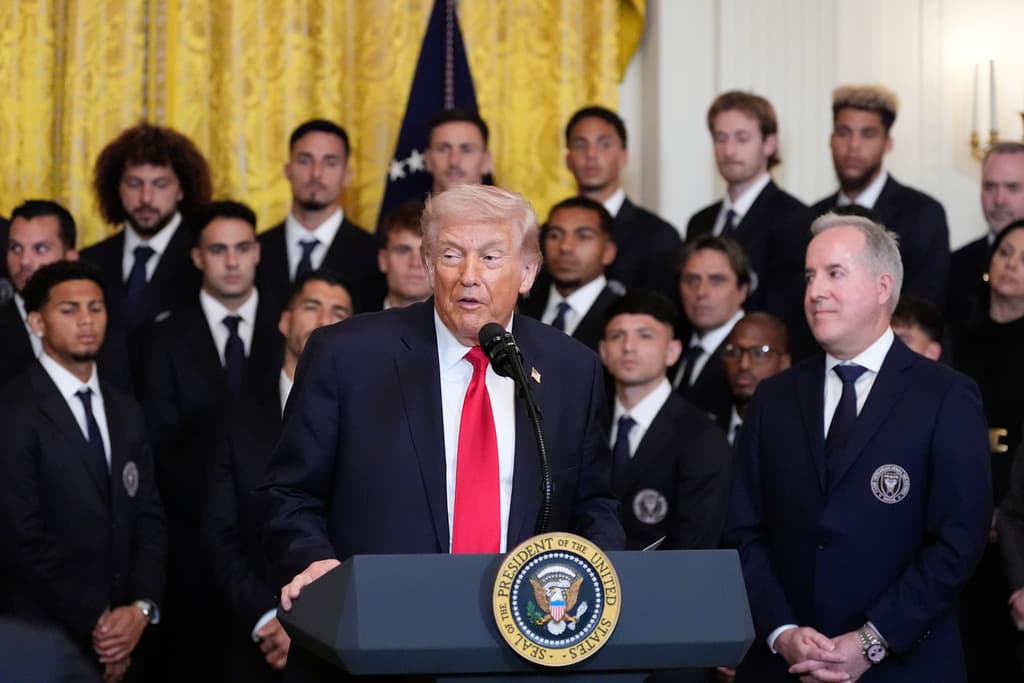 El presidente Donald Trump con el equipo Inter Miami.