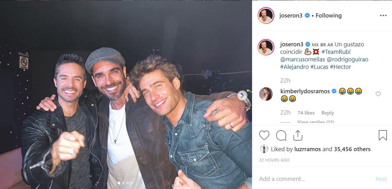Al parecer, José Ron también se llevó muy bien con Rodrigo Guirao y Marcus Ornellas, los otros galanes de la historia.
