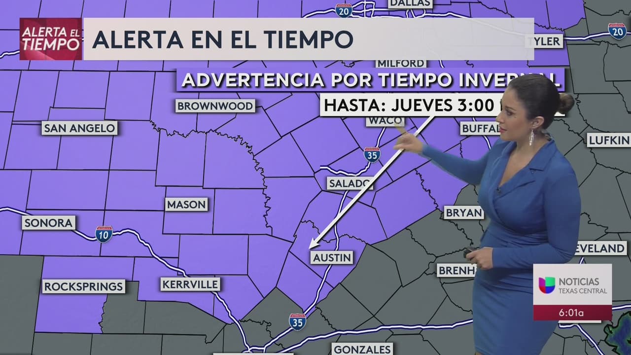 Una advertencia de clima invernal está vigente para Austin y partes del centro de Texas hasta las 3:00 p.m. de esta tarde. Se espera que las temperaturas continúen en los 30 grados, pero la sensación podrá estar bajo cero durante todo el día.