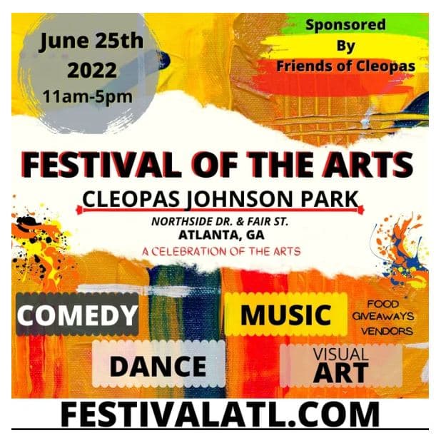 <b><a href="https://festivalatl.com/">Atlanta Festival of the Arts (25 de junio)</a></b>. El Festival de las Artes de Atlanta está diseñado para celebrar todas las formas de las artes. Contará con exhibiciones de arte, música, baile, comedia, comida y más. Este evento es gratuito para el público.