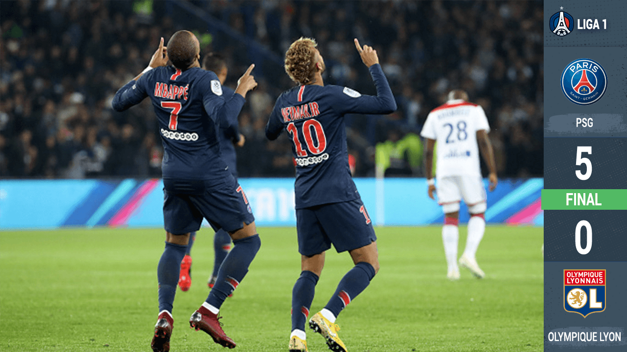 Mbappé y Neymar comparten la tabla de goleo en Francia con 8 goles.