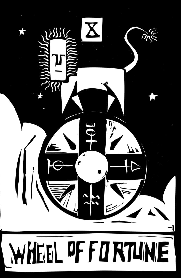 Ahora, si la carta de la Rueda de la Fortuna te salió al revés, tiene otro significado, como suele pasar en el tarot. Simboliza que la suerte puede no estar de tu lado, que alguna fuerza negativa está afectándote y dejándote fuera de control y sin poder para tomar tú mismo las riendas de tu vida.