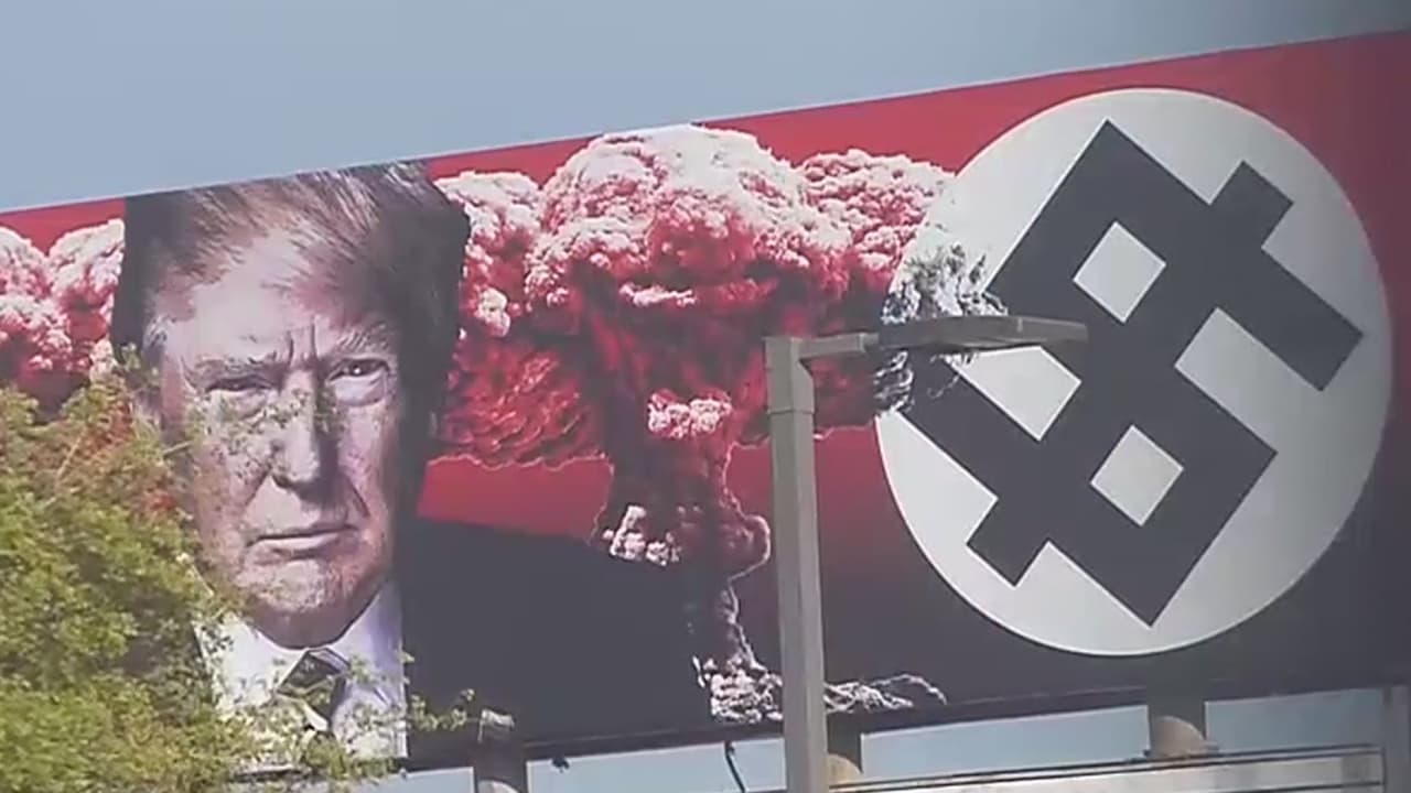 Valla publicitaria continúa generando amenazas y acciones desafiantes por simpatizantes de Trump