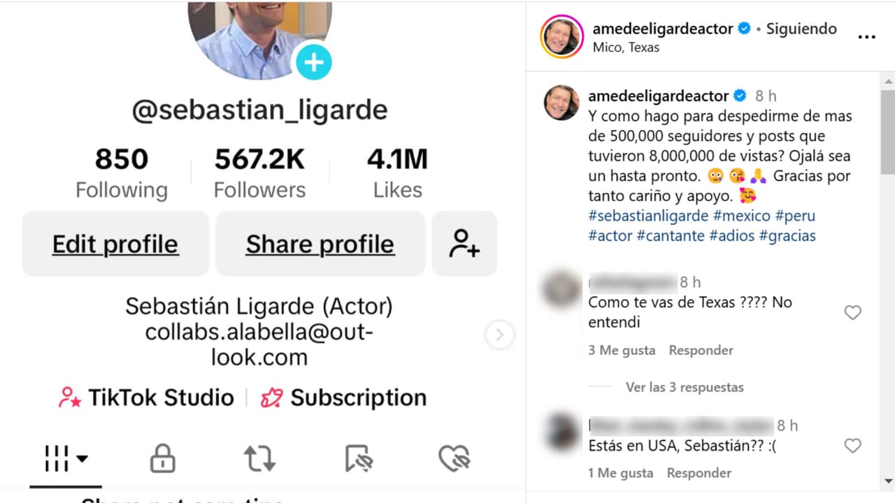 Así reaccionó el actor Sebastián Ligarde ante el cierre de TikTok en EEUU.