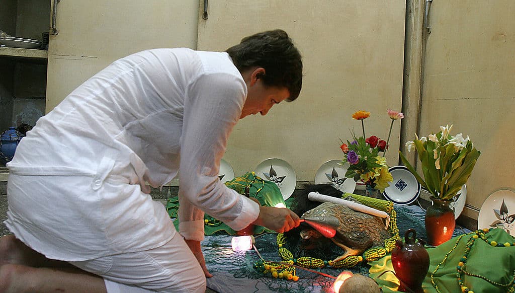 Otros medios para interactuar con los orishas son a través de canciones, bailes, ritmos y hasta posesión por trance. De esa manera, los orishas pueden influenciar la vida diaria de sus seguidores para guiarlos a una vida más profunda y completa durante su estancia en este, nuestro mundo.