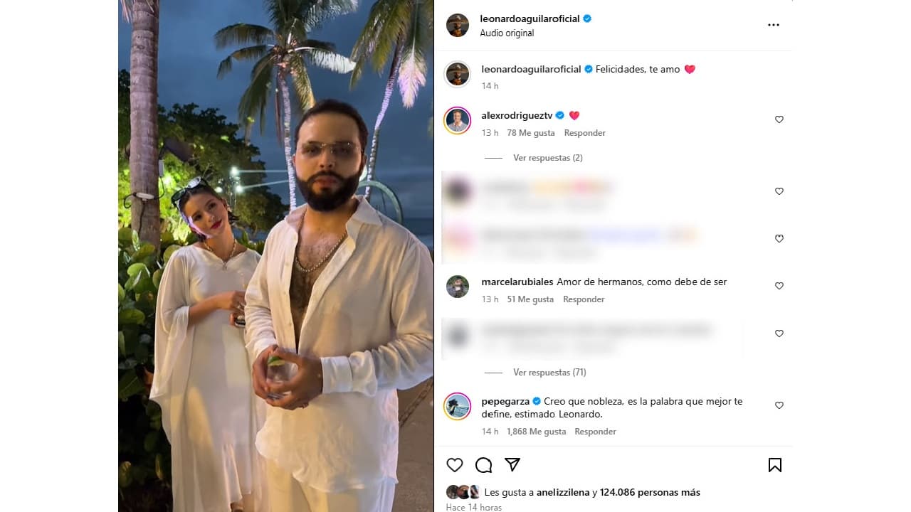 La felicitación de Leonardo Aguilar a su hermana Ángela.
