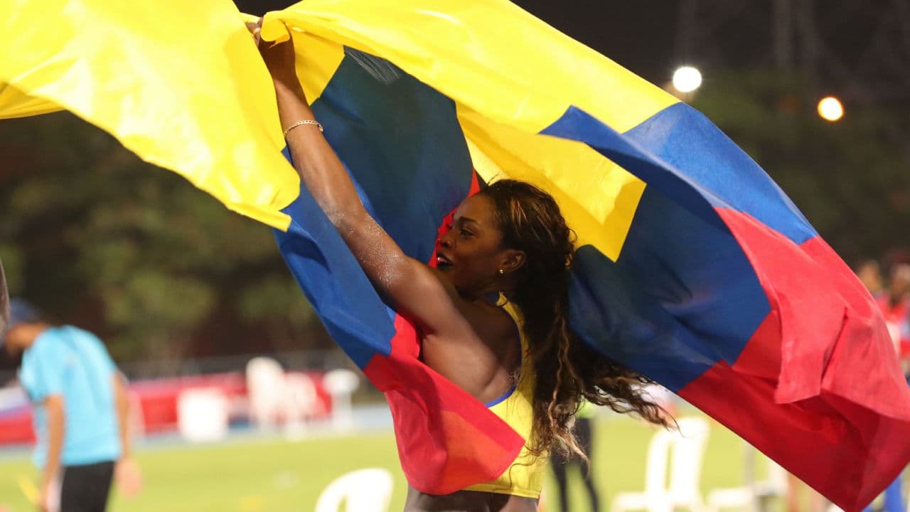 Caterine Ibargüen lleva dos oros ganados en Barranquilla 2018.
