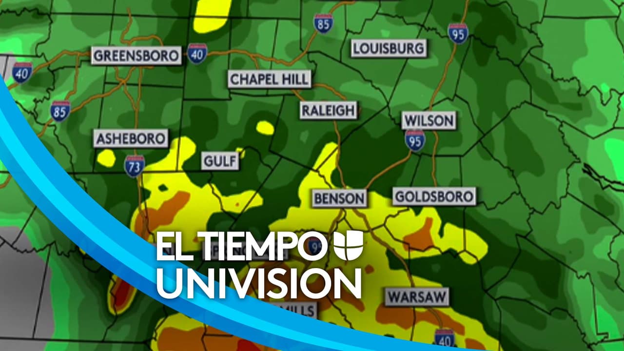 Pronostican fuertes lluvias y vientos de 25 mph el martes en Carolina del Norte