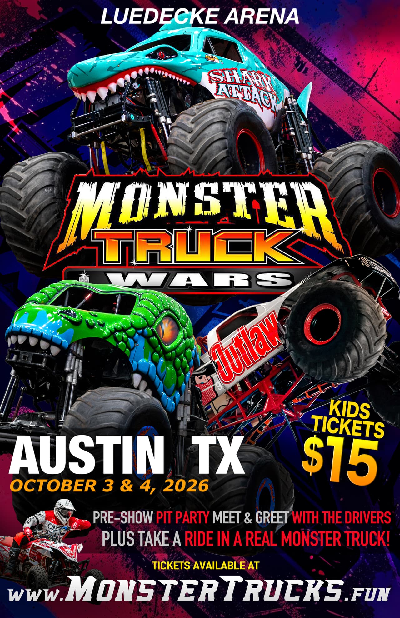 AUSTIN, TX La adrenalina llega con MONSTER TRUCK WARS!