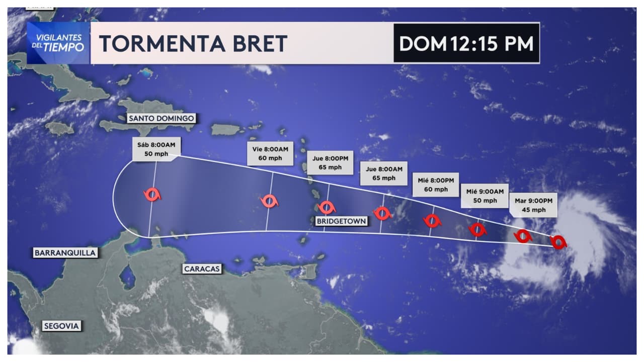 Esta sería la trayectoria de la tormenta tropical Bret que amenaza el Caribe