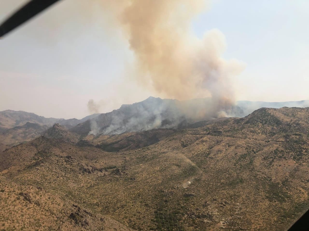El incendio Superstition ha quemado cerca de 2,664 acres de terreno. “La mayor parte de la progresión del fuego es hacia el norte y el este”, indican funcionarios del Bosque Nacional de Tonto.
<br>