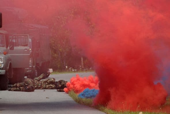 Corea del Norte también ha realizado prácticas militares y éstas coinciden también con los ejercicios militares anuales de Corea del Sur y Estados Unidos.