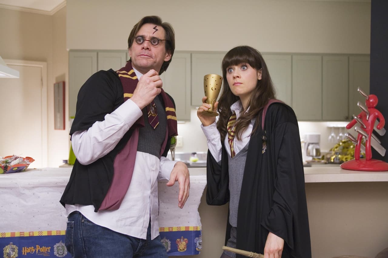 En la película Jim Carrey comparte pantalla con Zooey Deshanel.