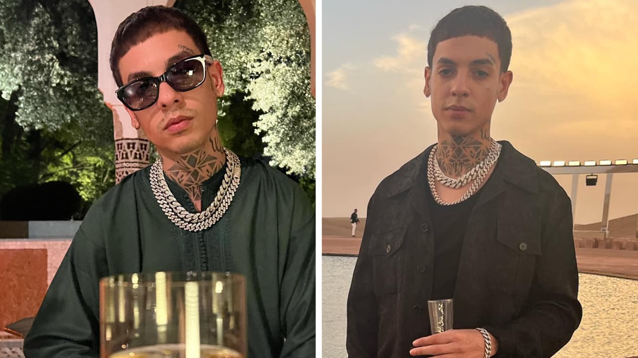 Natanael Cano asistió a la impresionante pasarela en el desierto de Yves Saint Laurent en Marruecos