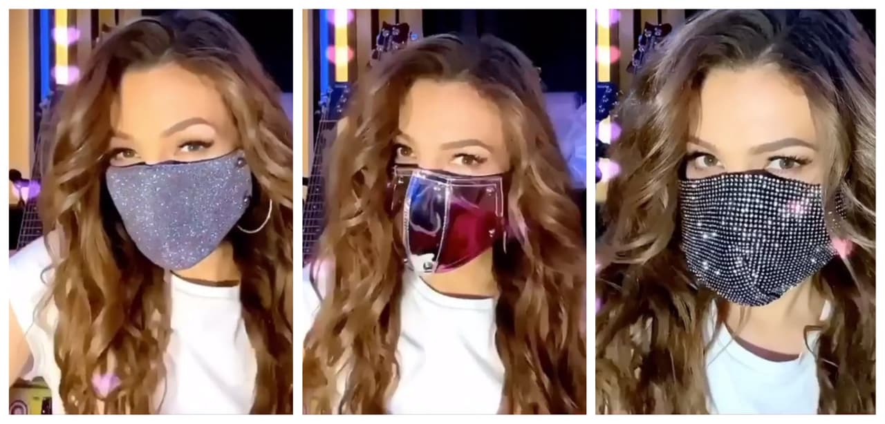 "Uno para cada día de la semana si quiero andar muy glam. Pero, glam o no, el punto es usar la mascarilla y protegernos y cuidarnos todos", escribió en el video de Instagram donde los mostró.