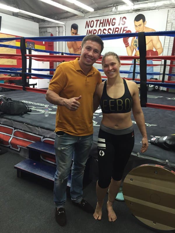 Gennady Golovkin visitó a Ronda Rousey en su gimnasio