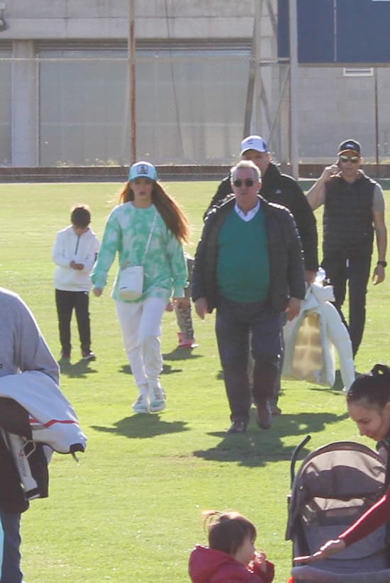 La colombiana se colocó en un extremo de la cancha. 
<br>