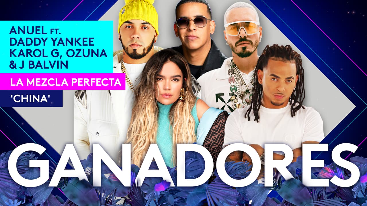 Anuel, Daddy Yankee, Ozuna, Karol G y J Balvin formaron 'La Mezcla Perfecta' y se llevaron un Premio Juventud con su canción 'China'.