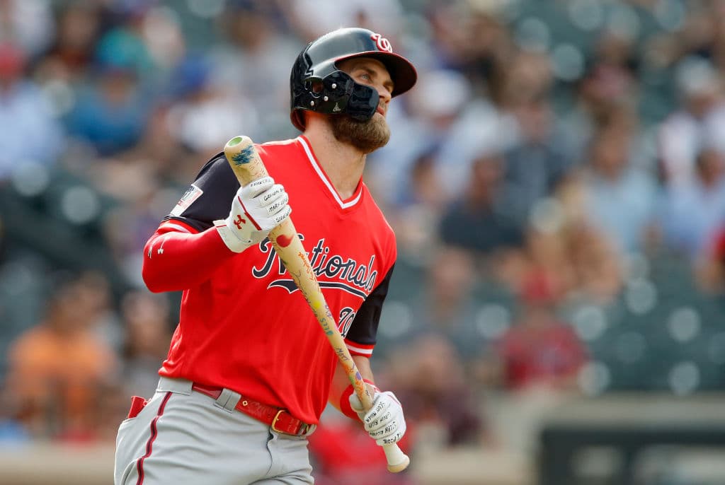 <b>Bryce Harper, Washington Nationals</b>. En 2017 de un OPS de 1.008, .319 de bateo y 99 ponches, a .879, .244 de bateo y 144 ponches en 2018, el máximo total de outs por la vía de los strikes para él.