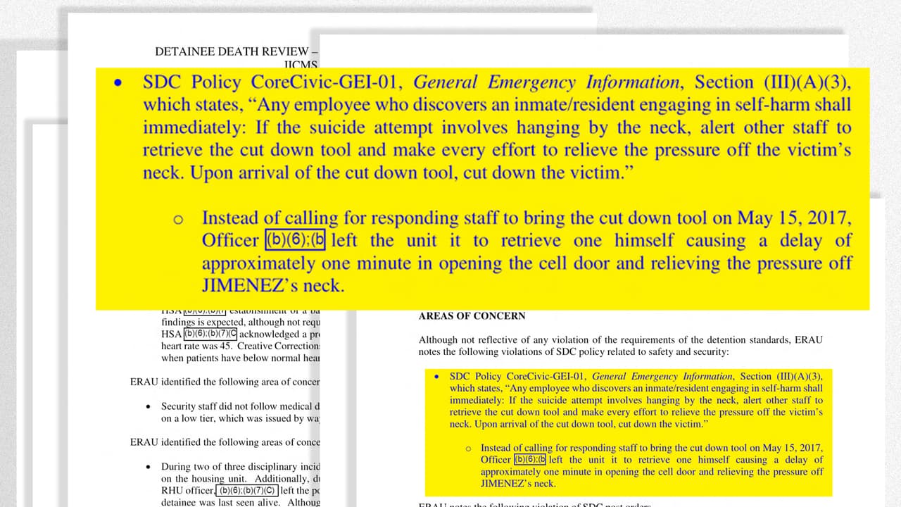 El "Reporte de la muerte del detenido" de ICE encontró una serie de irregularidades en el manejo del caso de Jimenez-Joseph.