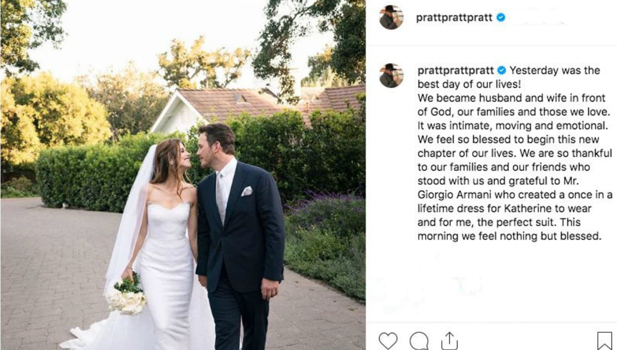 <b><a href="https://www.univision.com/famosos/en-una-ceremonia-intima-chris-pratt-se-caso-con-katherine-schwarzenegger-fotos" target="_blank">El actor se casó con Katherine Schwarzenegger</a></b>, de 30 años, en junio del 2019 en una ceremonia íntima en Montecito, California. 
<br>