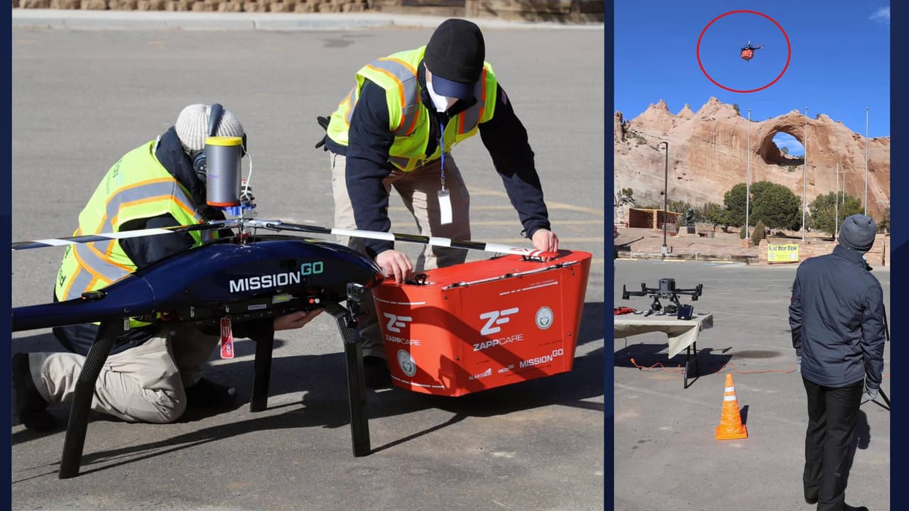 Utilizarán drones para entregar medicamentos a residentes de la Nación Navajo