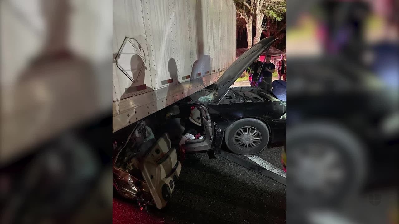 Quedó atascado debajo de una gandola tras conducir a exceso de velocidad en Tampa